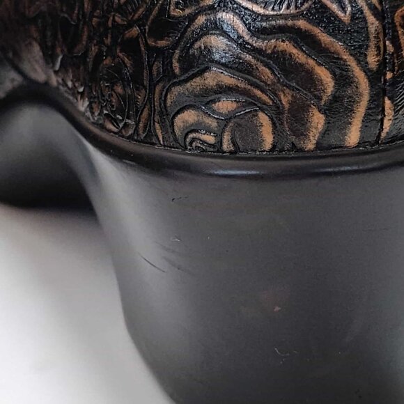 ALEGRIA 'Emma' gold/bronze and black floral embossed leather shoe size 8/Euro 38 - Picture 10 of 14